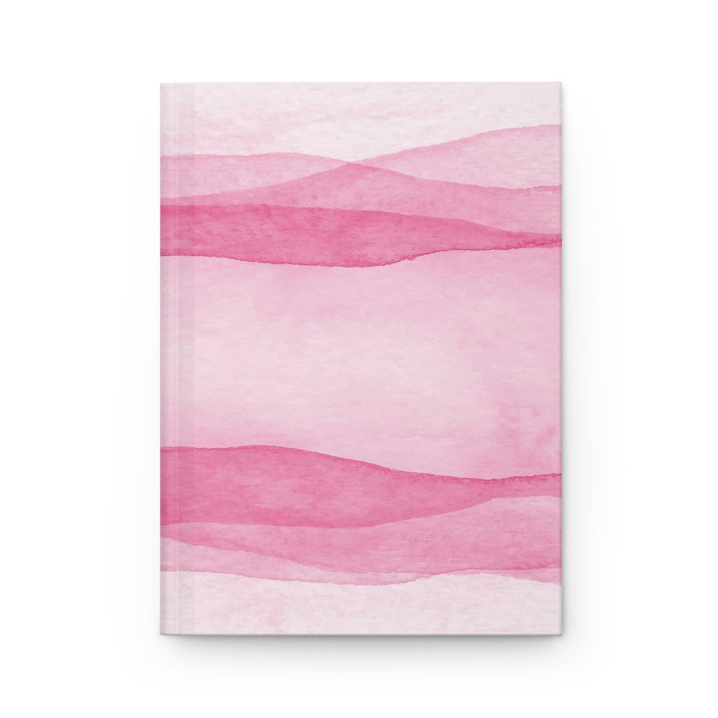 Pink Watercolor Waves Hardcover Journal -  Lined Notebook for Journaling, Planning & Gifts