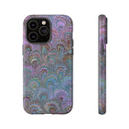 Lavender Marbled Peacock Durable Phone Case - Matte or Glossy