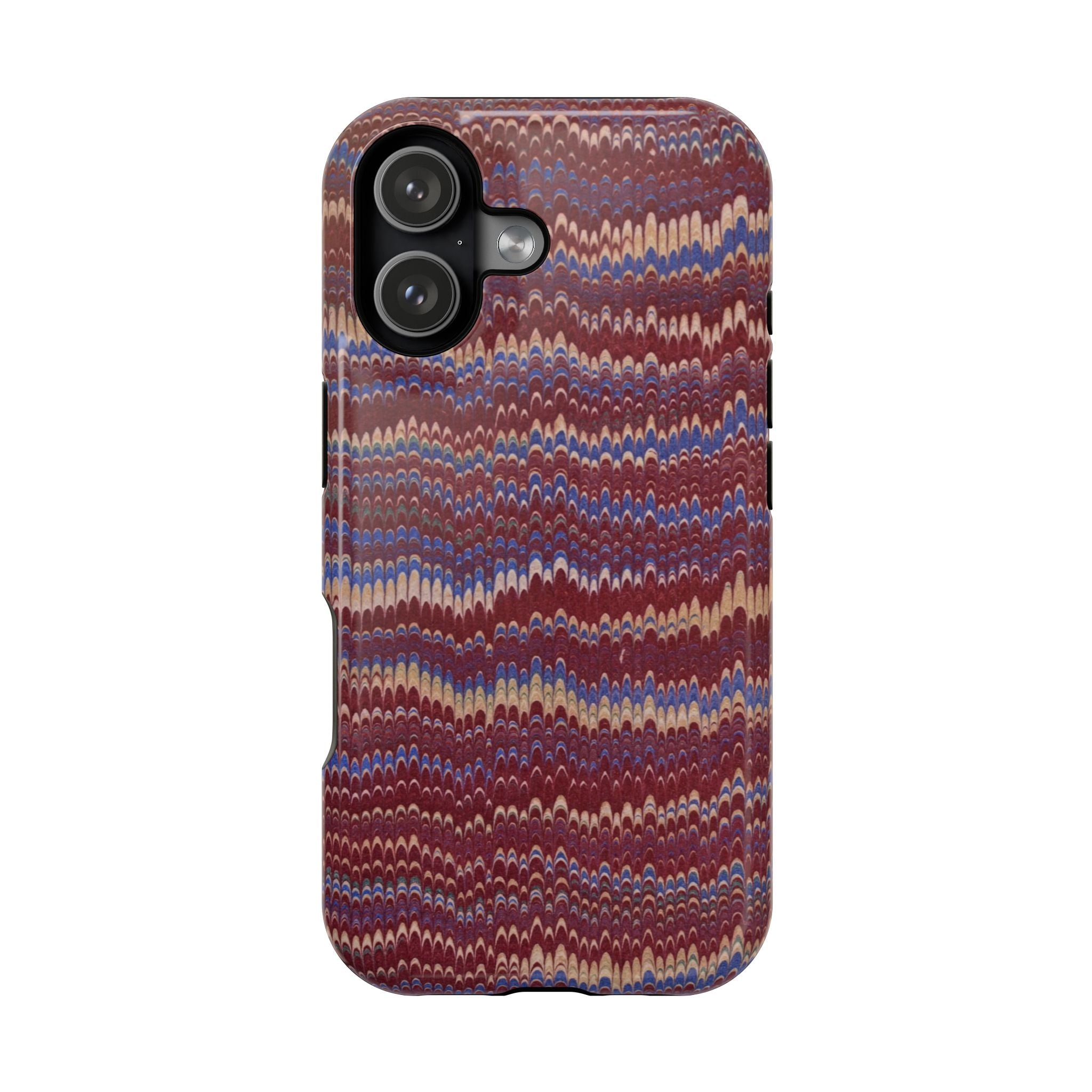 Burgundy and Blue Hues Italian Vintage Marble Design Phone Case for Apple + Samsung