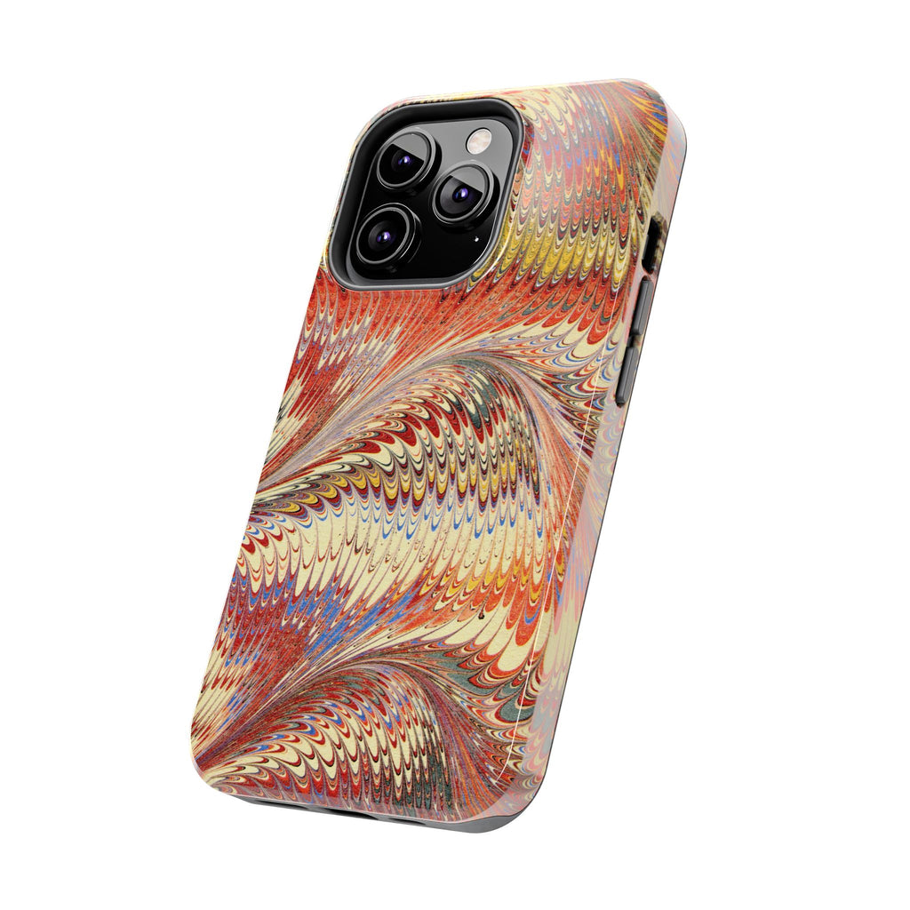 Marbled Swirl Tough Phone Case - Red Rust Orange Fall Colors, Heavy Duty Case. Alternative: Protective Phone Cover, Durable Smartphone Case,