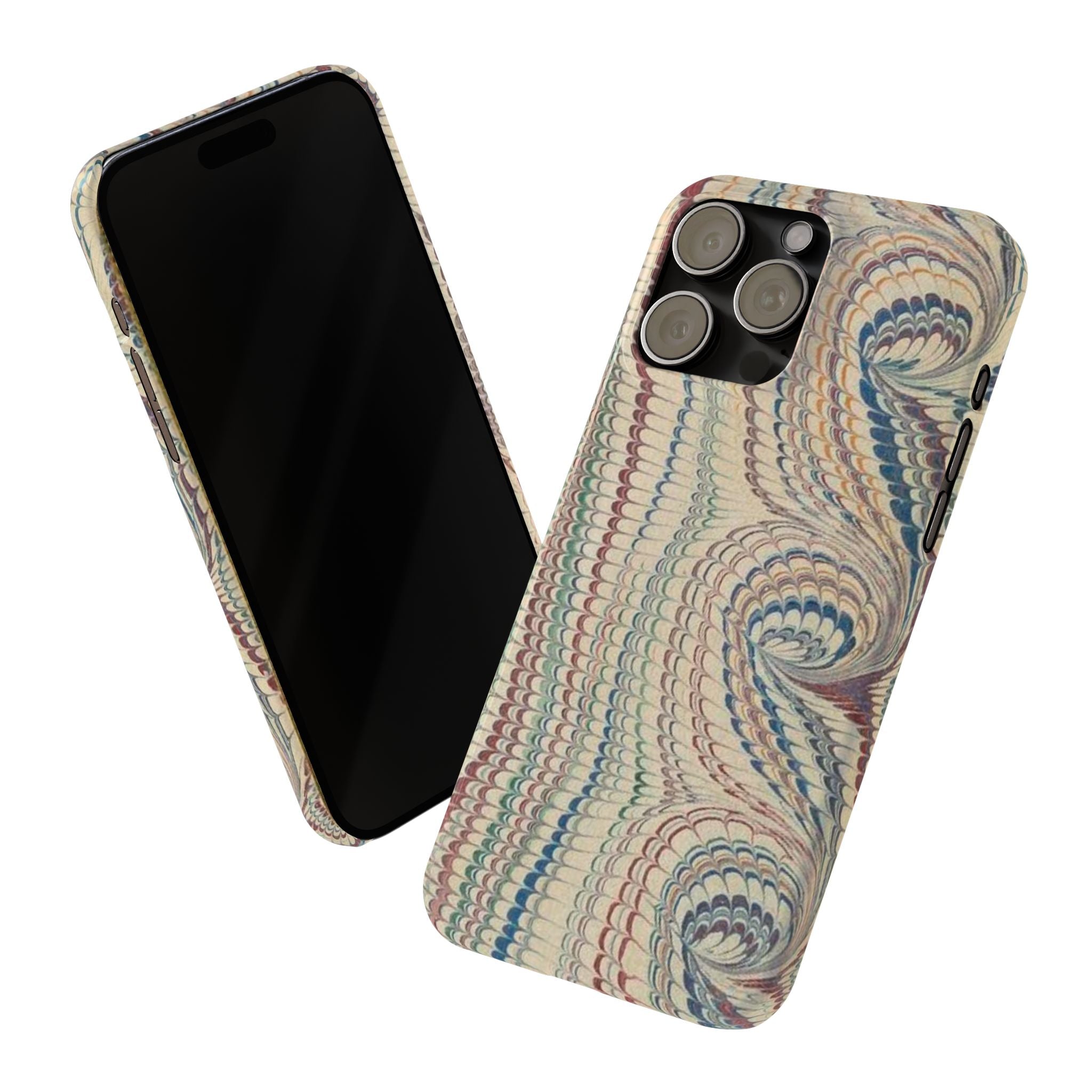 Beige and Neutrals Italian Vintage Marbled Paper Design on iPhone 17 + All Cases