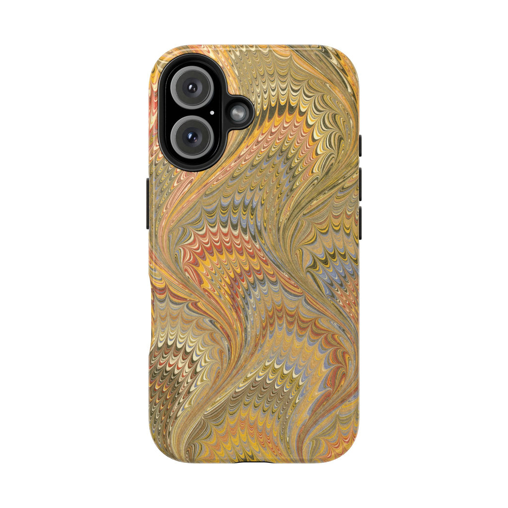 Golden Flow Marbled Design Dual Layer Phone Case