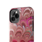 Pink Peacock Marble Italian Tough Phone Case — Durable Marbled Phone Case