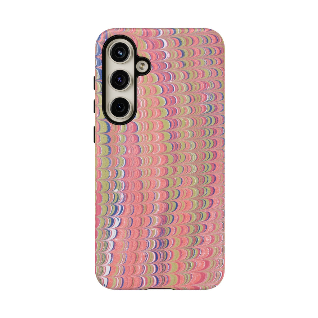 Pink Pastels Feather Marbled Vintage Design iPhone 16 + Samsung + Apple + Google - all models