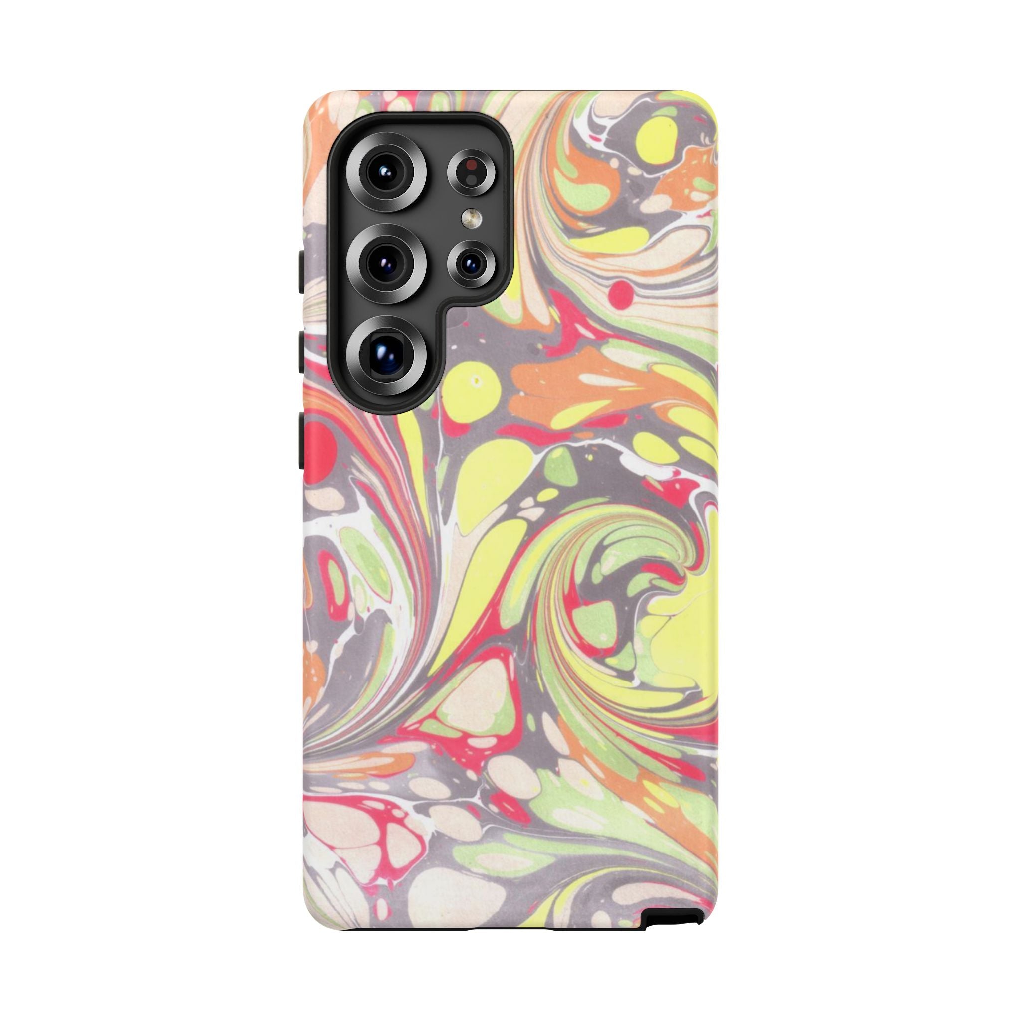 Yellow and Pink Swirl Marbled Italian Phone Case - Dual Layer - Matte or Glossy