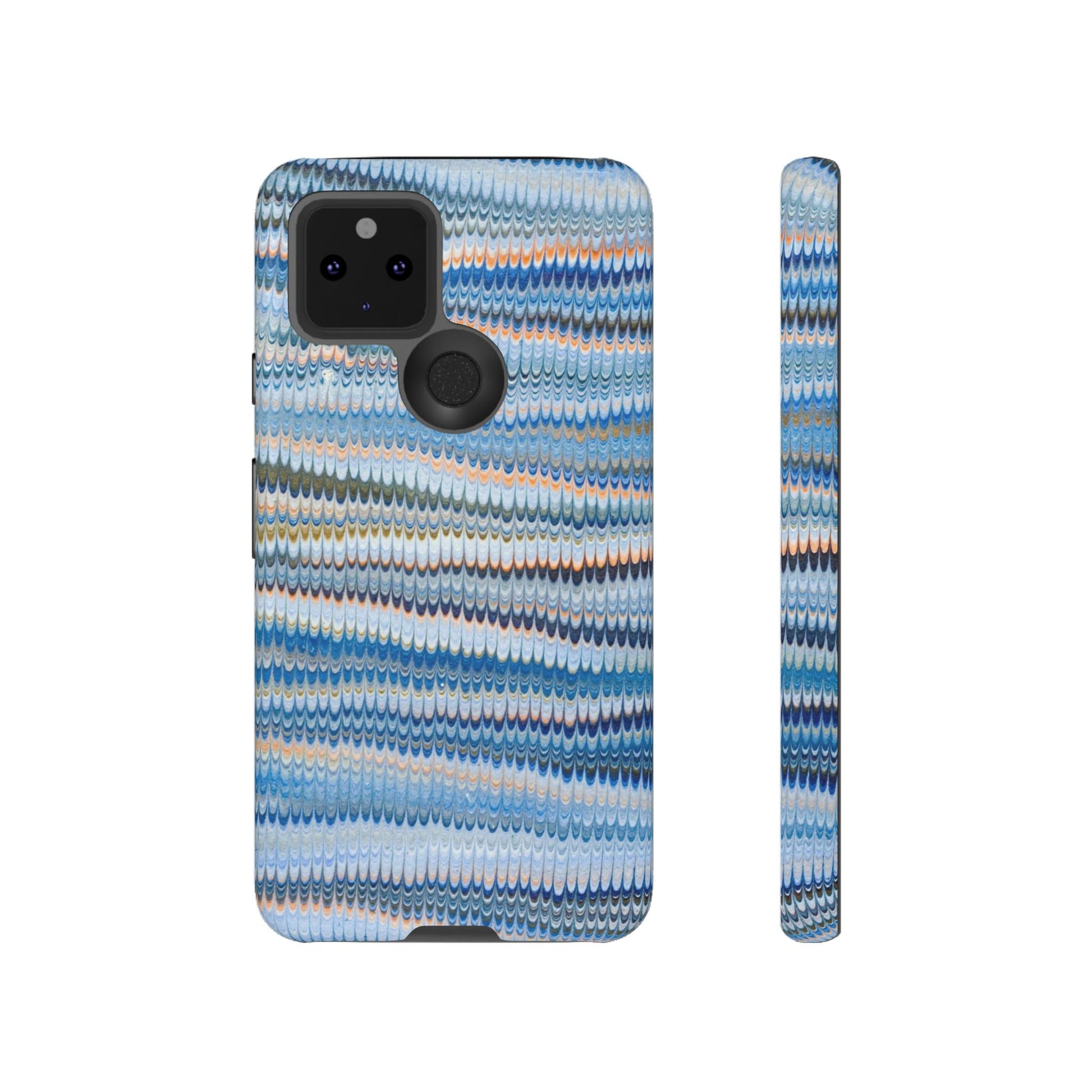 Blue Marbled Phone Cases iPhone 16 + Samsung + Apple + Google - all models, Vintage Marbled Design - Tough Cases