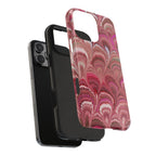 Pink Peacock Marble Italian Tough Phone Case — Durable Marbled Phone Case