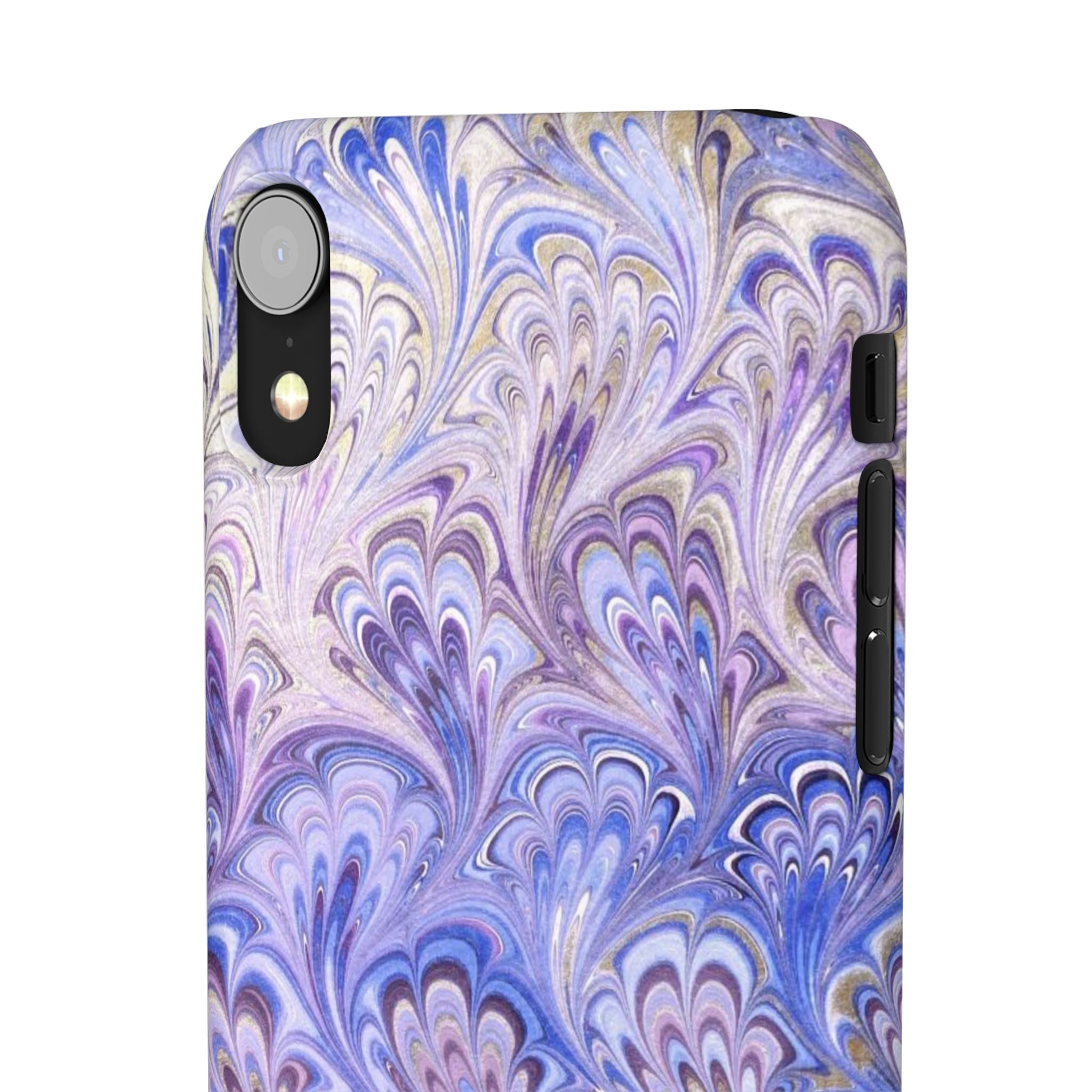 Marbled Feather Lavender + Purple Swirl - Single Layer Slim Phone Case