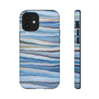 Blue Marbled Phone Cases iPhone 16 + Samsung + Apple + Google - all models, Vintage Marbled Design - Tough Cases