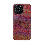 Red, Burgundy, Lavender Italian Peacock Feather Design Phone Case