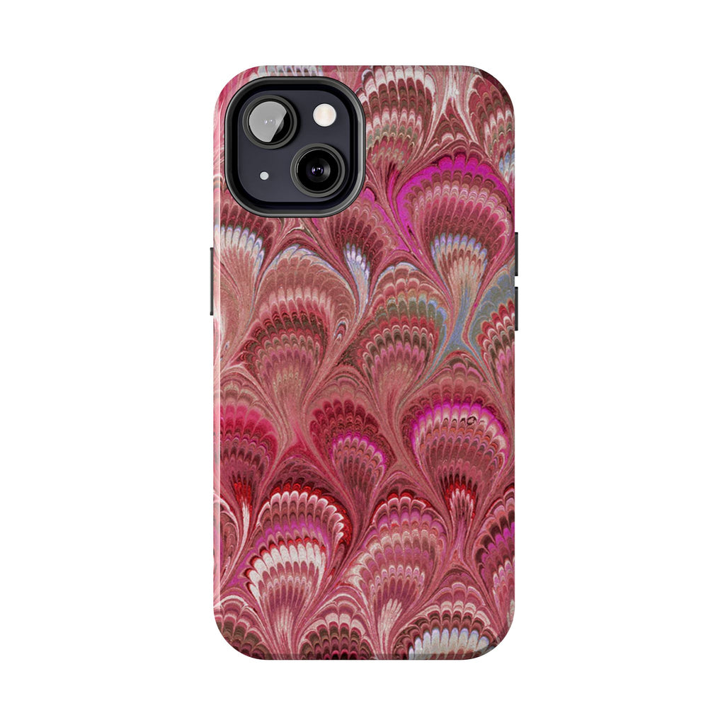 Pretty in Pink - Peacock Marble Italian Tough Phone Case — Durable Marbled Phone Case