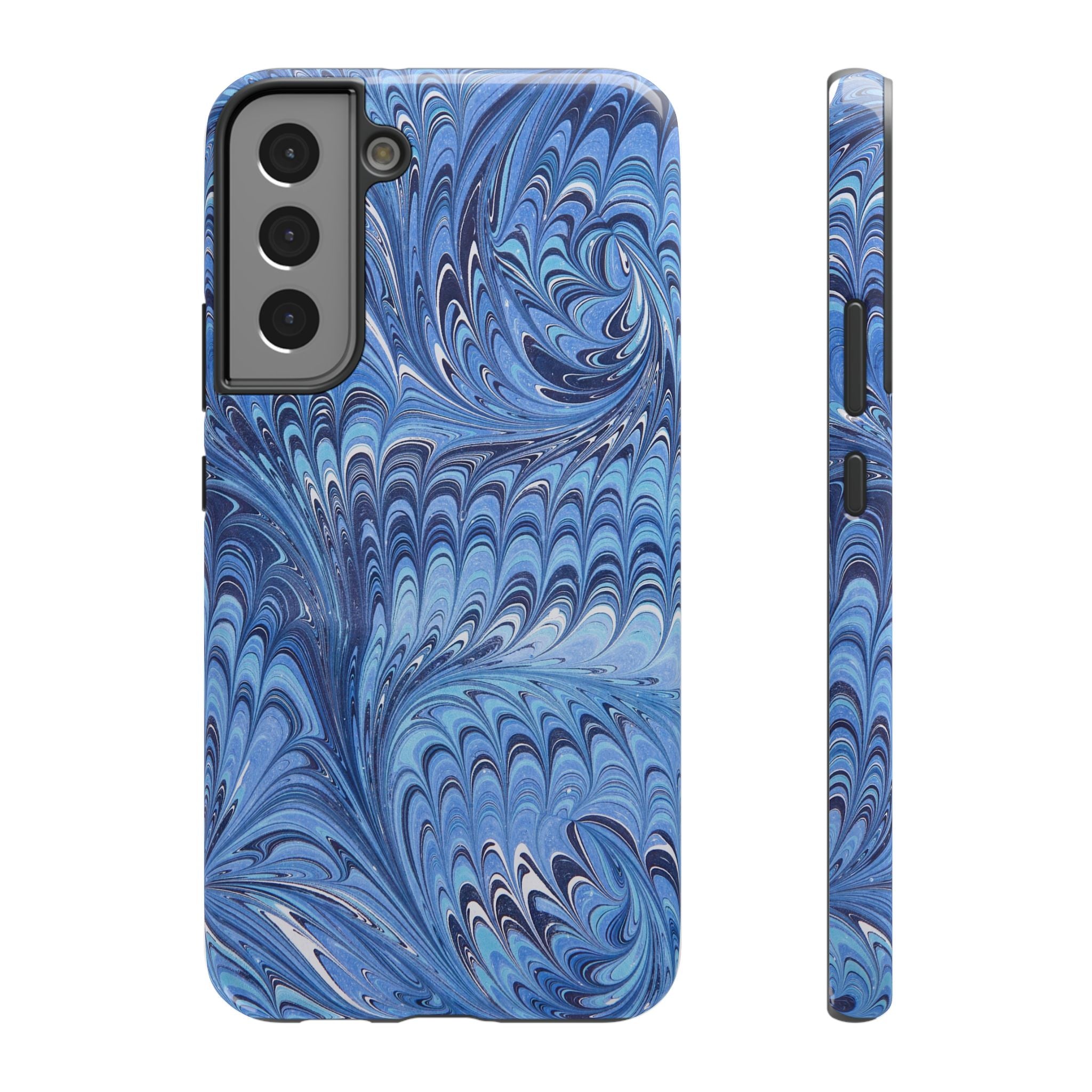Blue Marbled Swirl Phone Case - Dual Layer Case