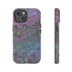 Lavender Marbled Peacock Durable Phone Case - Matte or Glossy