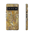 Golden Yellow Marbled Italian Phone Case - Dual Layer - Matte or Glossy
