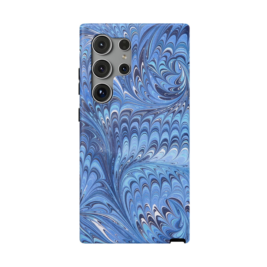 Blue Marbled Swirl Phone Case - Dual Layer Case