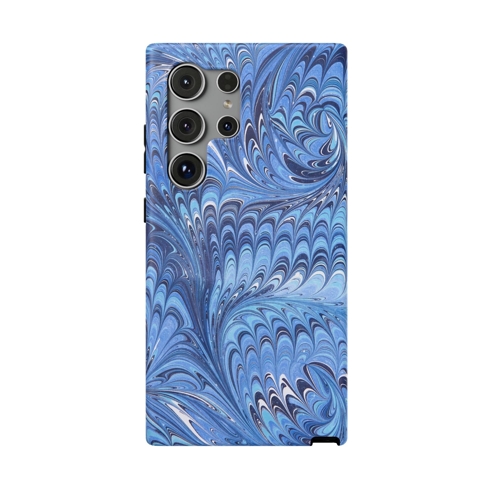 Blue Marbled Swirl Phone Case - Dual Layer Case