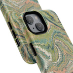 Florentine Marble iPhone Case | Inspired by Florence | Italian Marbled Paper Technique | Artisanal Green Swirl | Dual-Layer Protective Case | Matte or Glossy
