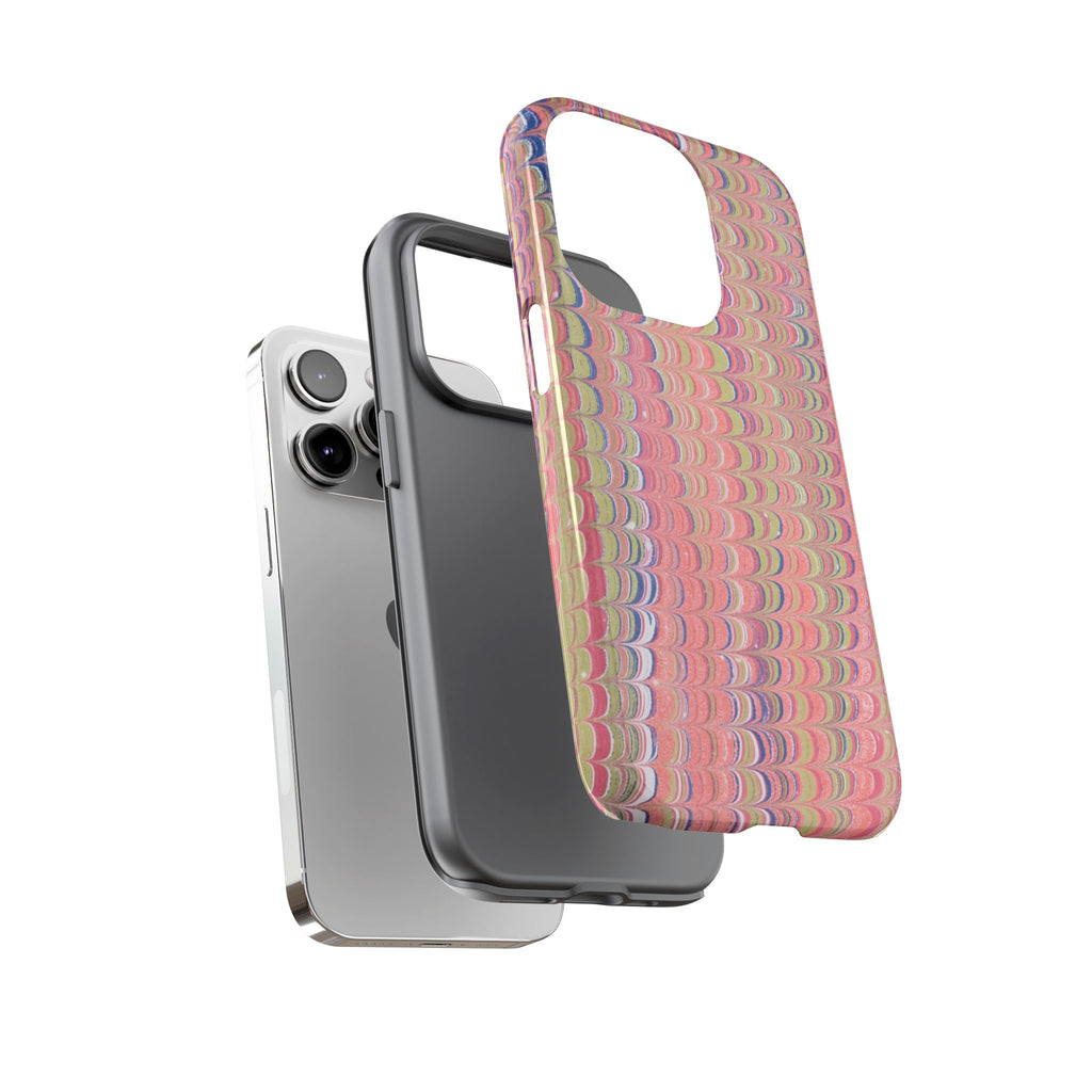 Pink Pastels Feather Marbled Vintage Design iPhone 16 + Samsung + Apple + Google - all models