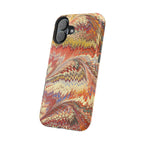 Rust + Gold Italian Marbled Design Magnetic MAG SAFE - Dual Layer Case - Glossy or Matte
