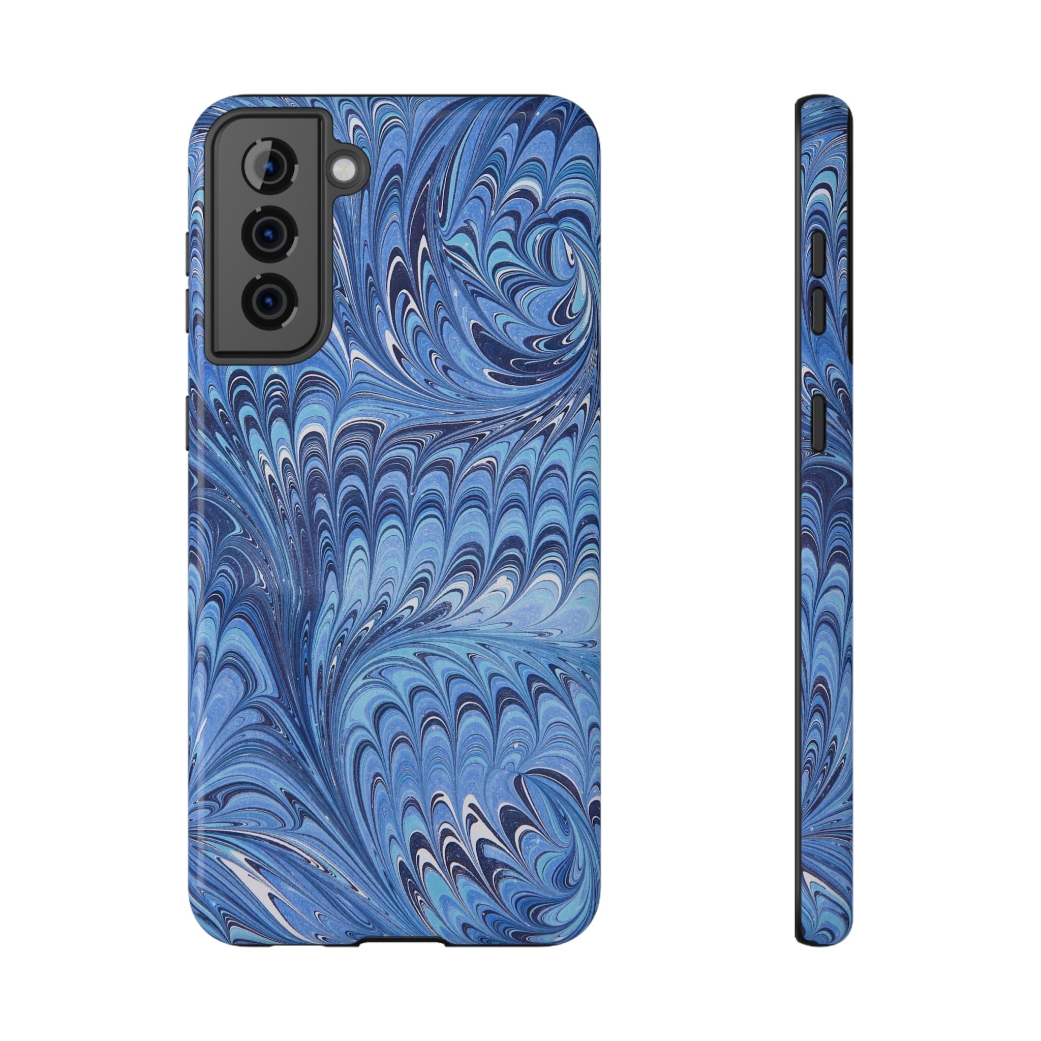 Blue Marbled Swirl Phone Case - Dual Layer Case