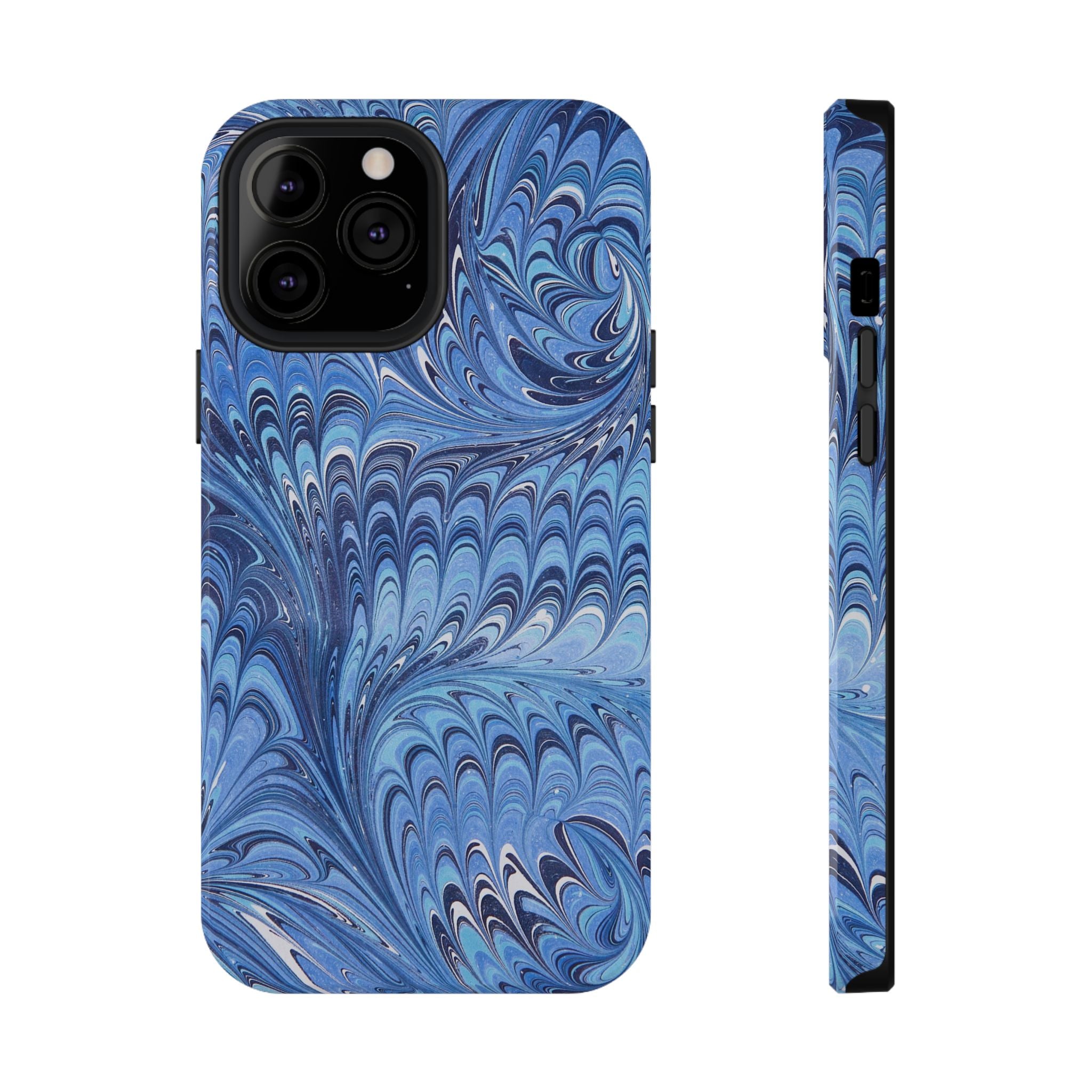 Blue Marbled Swirl Phone Case - Dual Layer Case