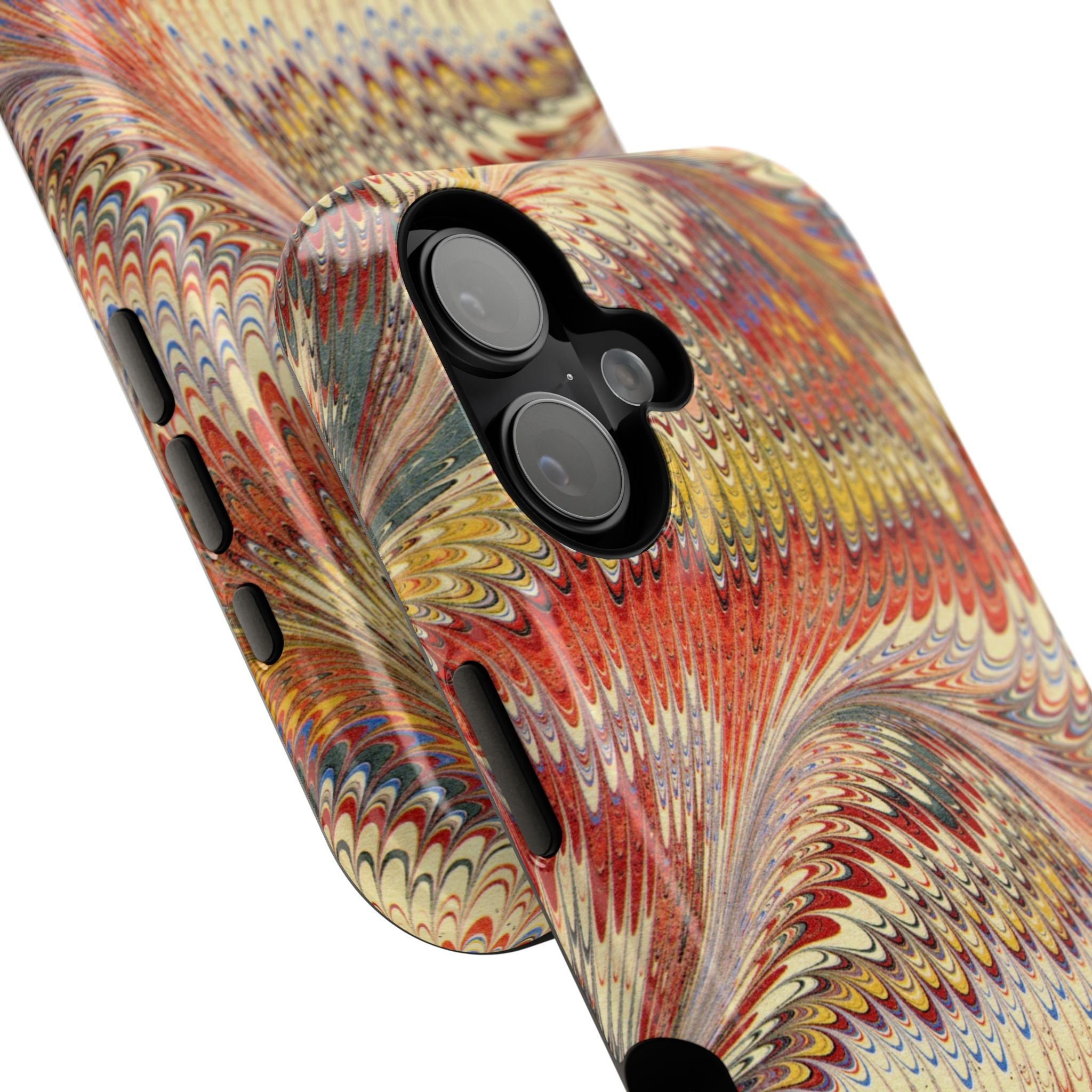 Rust and Gold Italian Vintage Marble Design Durable Phone Case for Apple + Samsung