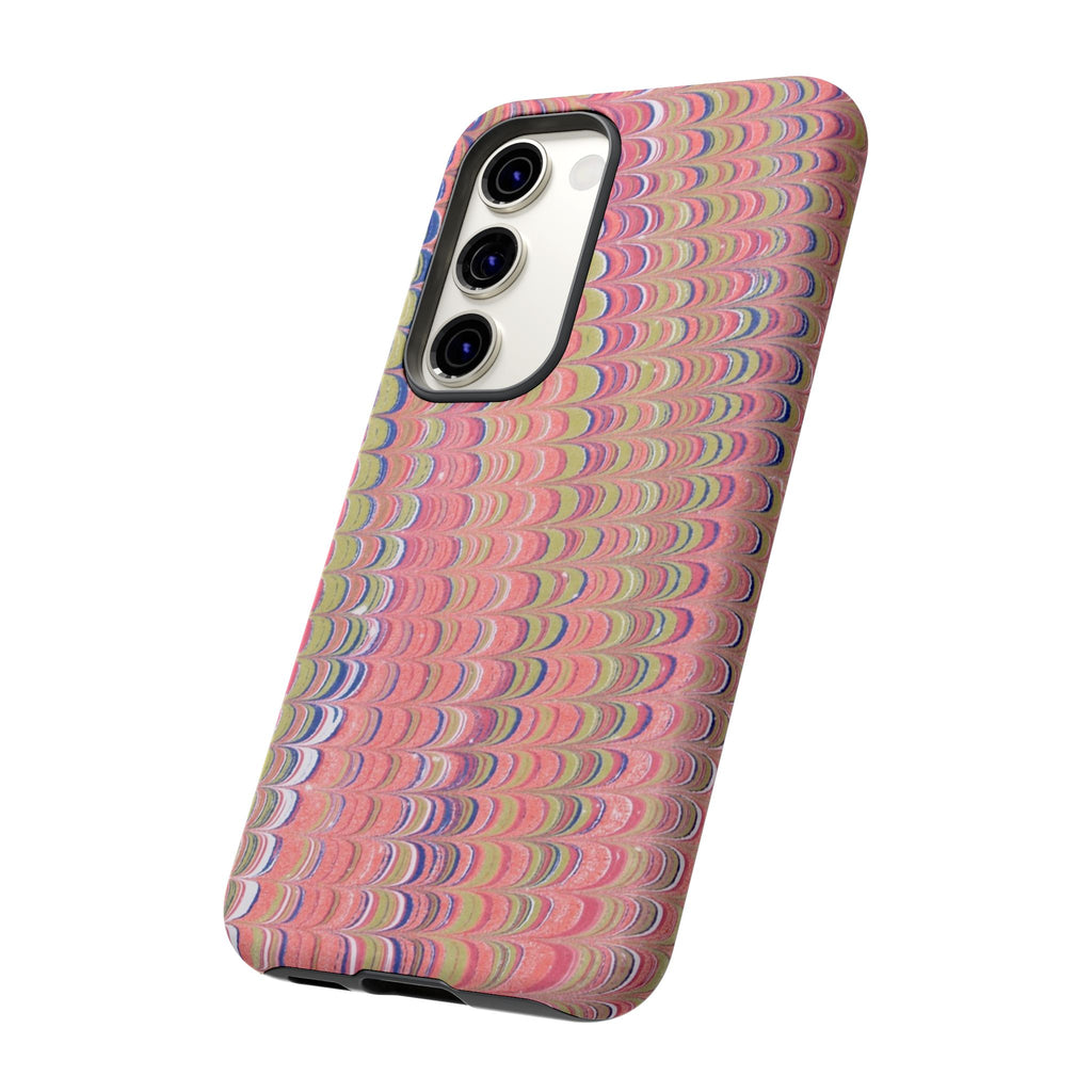 Pink Pastels Feather Marbled Vintage Design iPhone 16 + Samsung + Apple + Google - all models