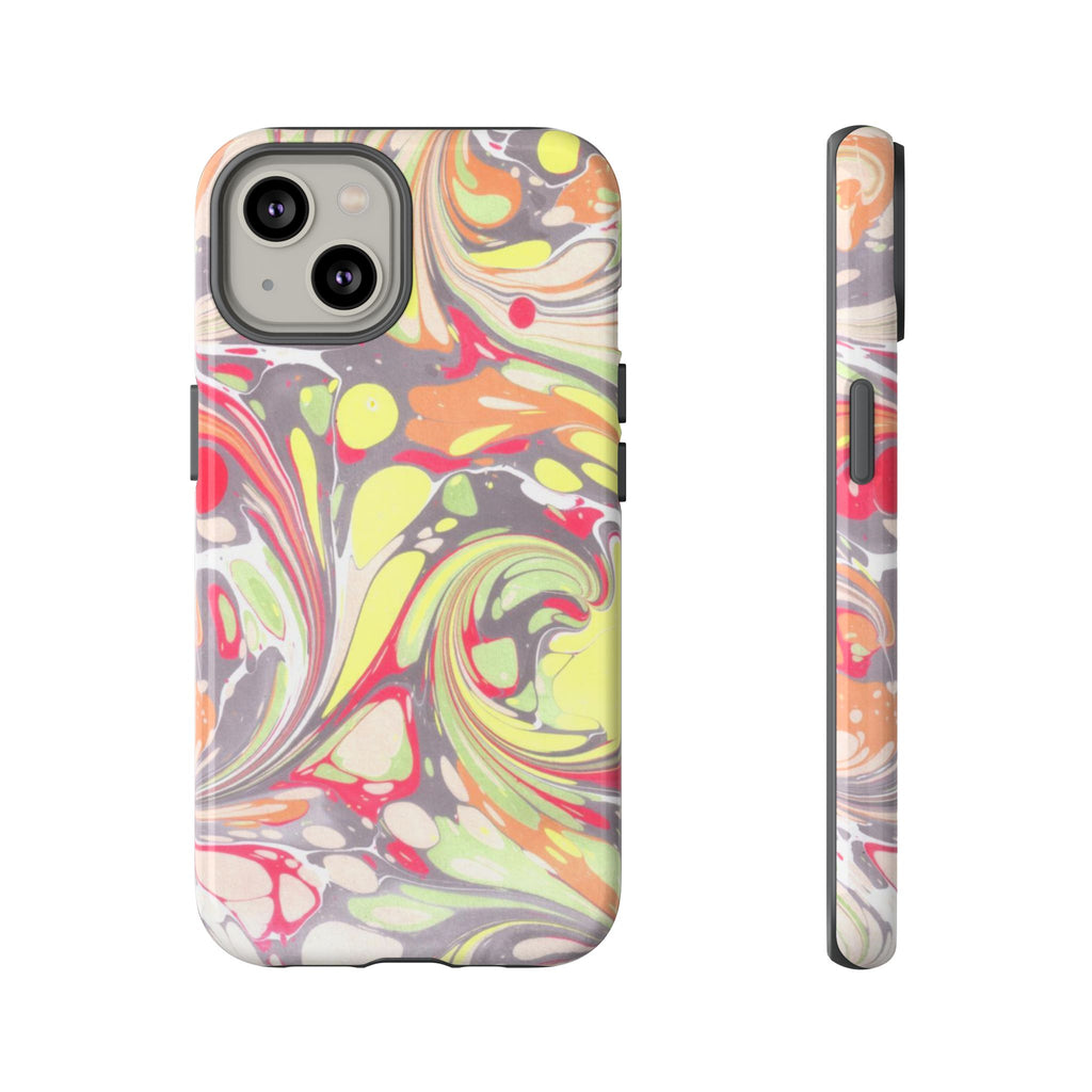 Yellow and Pink Swirl Marbled Italian Phone Case - Dual Layer - Matte or Glossy