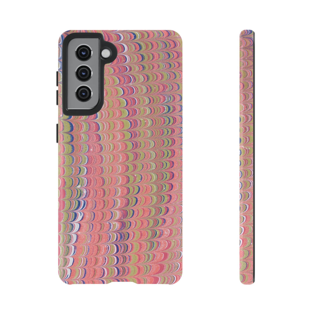 Pink Pastels Feather Marbled Vintage Design iPhone 16 + Samsung + Apple + Google - all models
