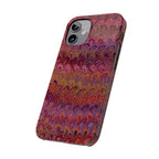 Reds, Lavenders, Marbled VIntage Design, Italian Feather Phone Case, Slim Phone Cases, IPHONE16 and all sizes