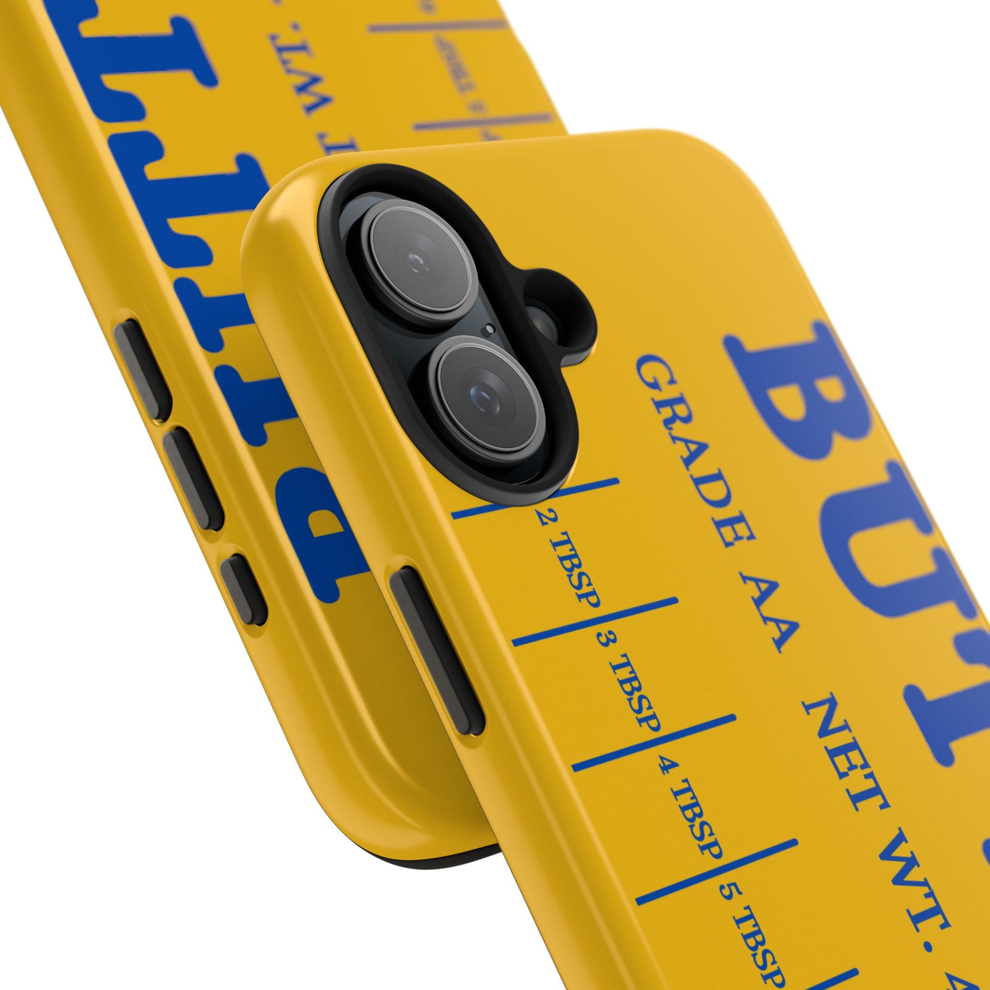 Butter Yellow Tough Phone Cases, Funny iPhone 16 Cover, Protective Case Gift for Techies, Yellow Phone Accessories, Unique Gift for Phone