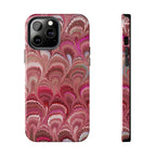 Pink Peacock Marble Italian Tough Phone Case — Durable Marbled Phone Case