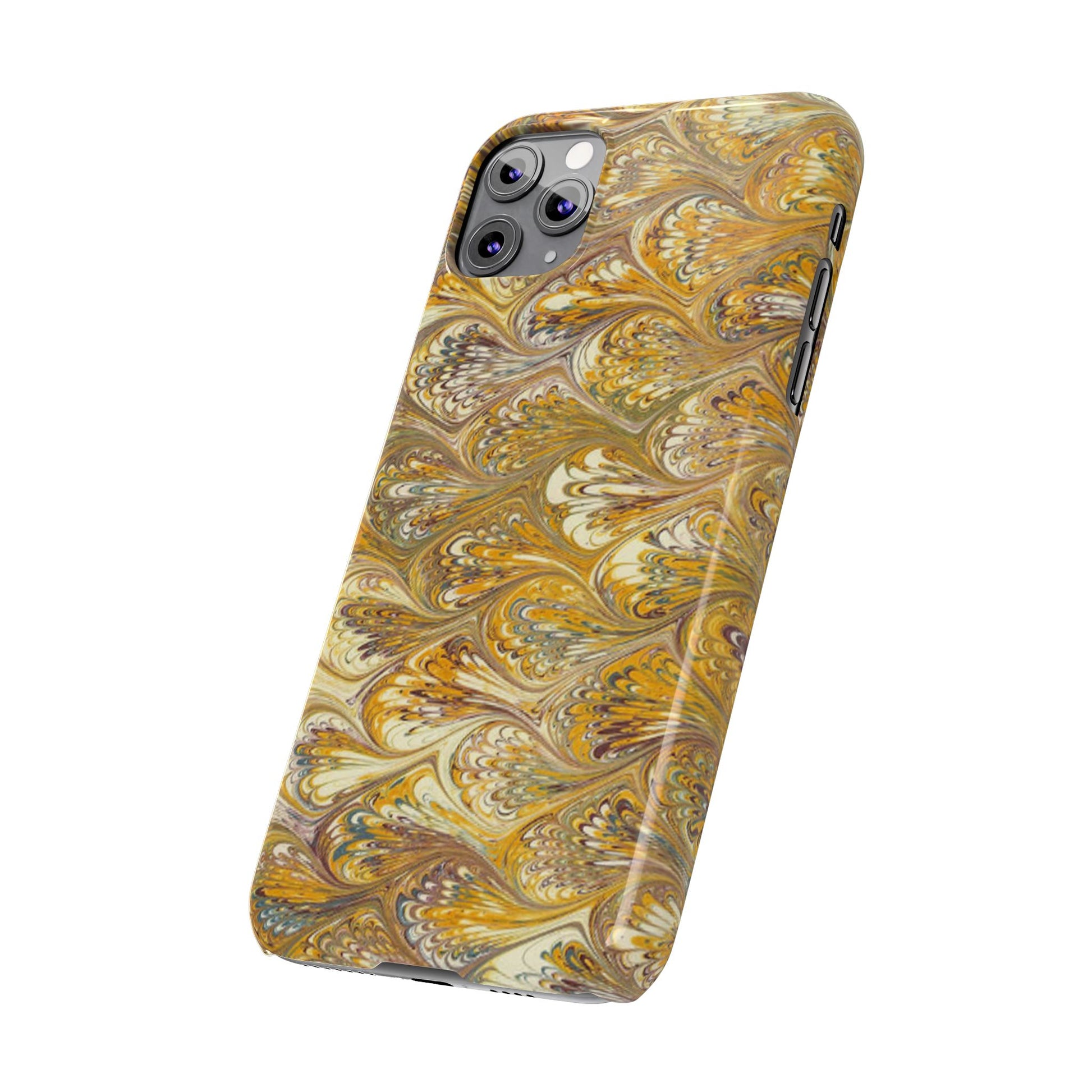 Golden Yellow Italian Marbled Designed, Slim Phone Cases, Case-Mate