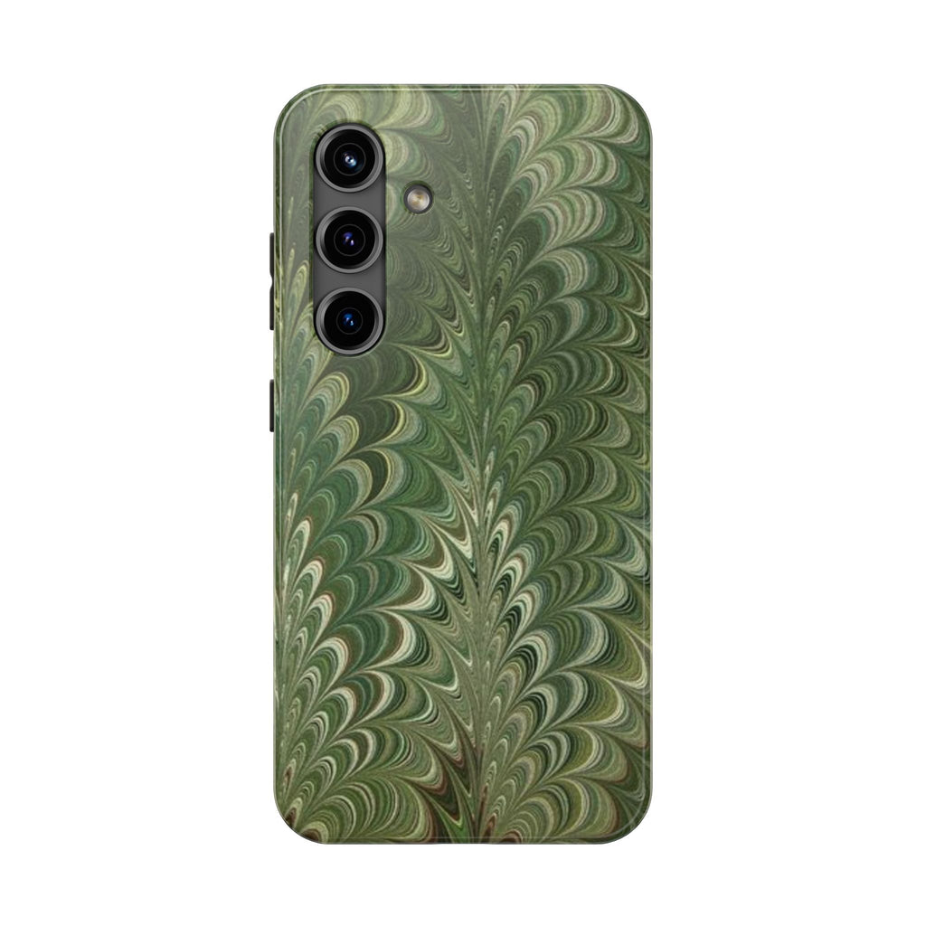 Deep Green Marble Italian Tough Phone Case — Durable Marbled Phone Case