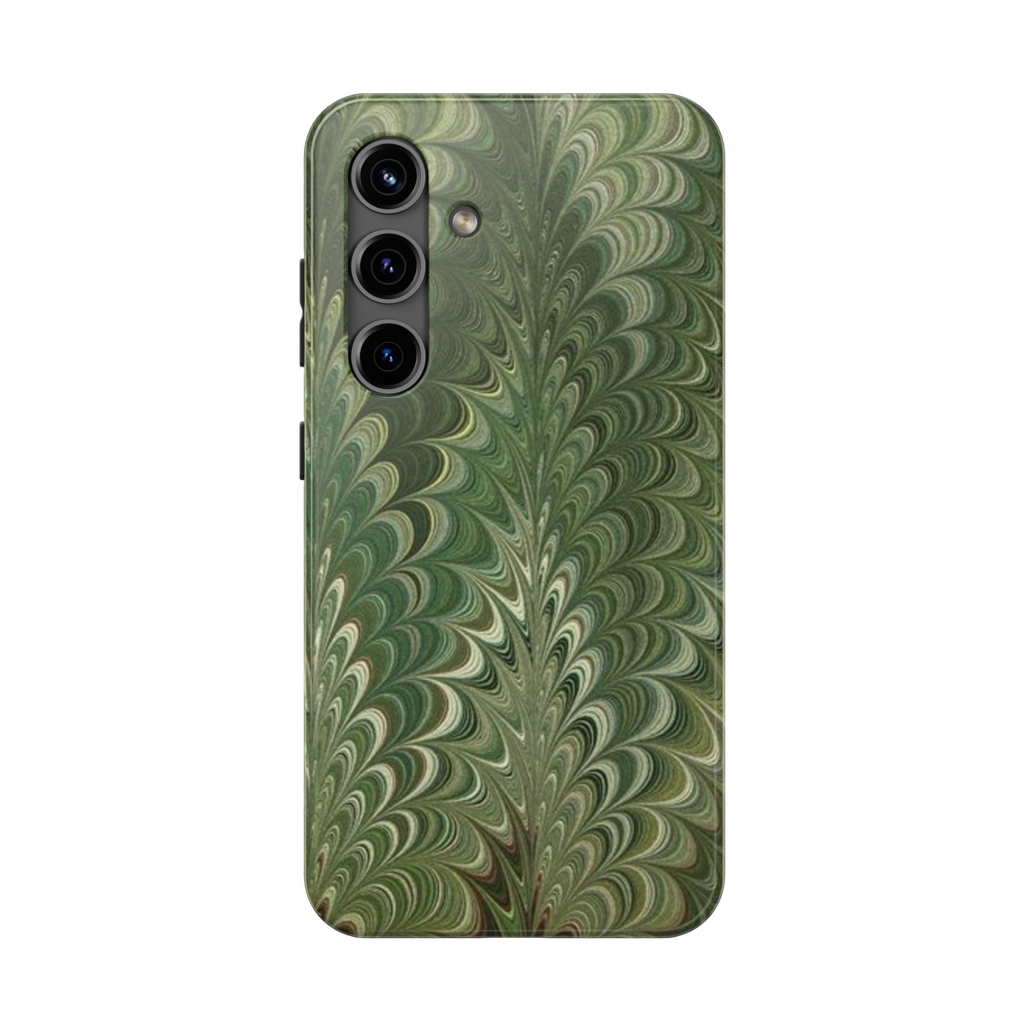 Deep Green Marble Italian Tough Phone Case — Durable Marbled Phone Case