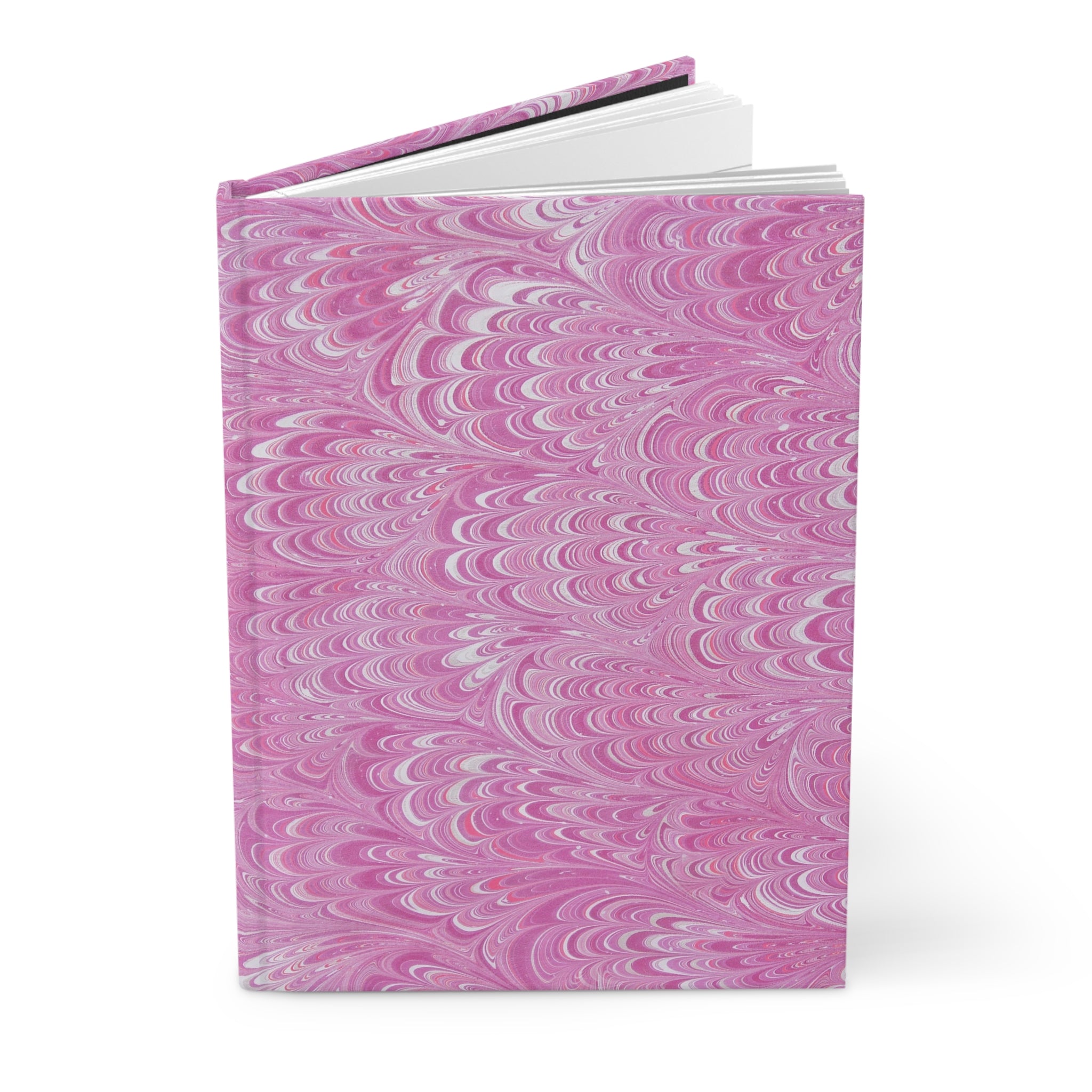 Pink Vintage Italian Feather Marble Design Hardcover Journal Matte