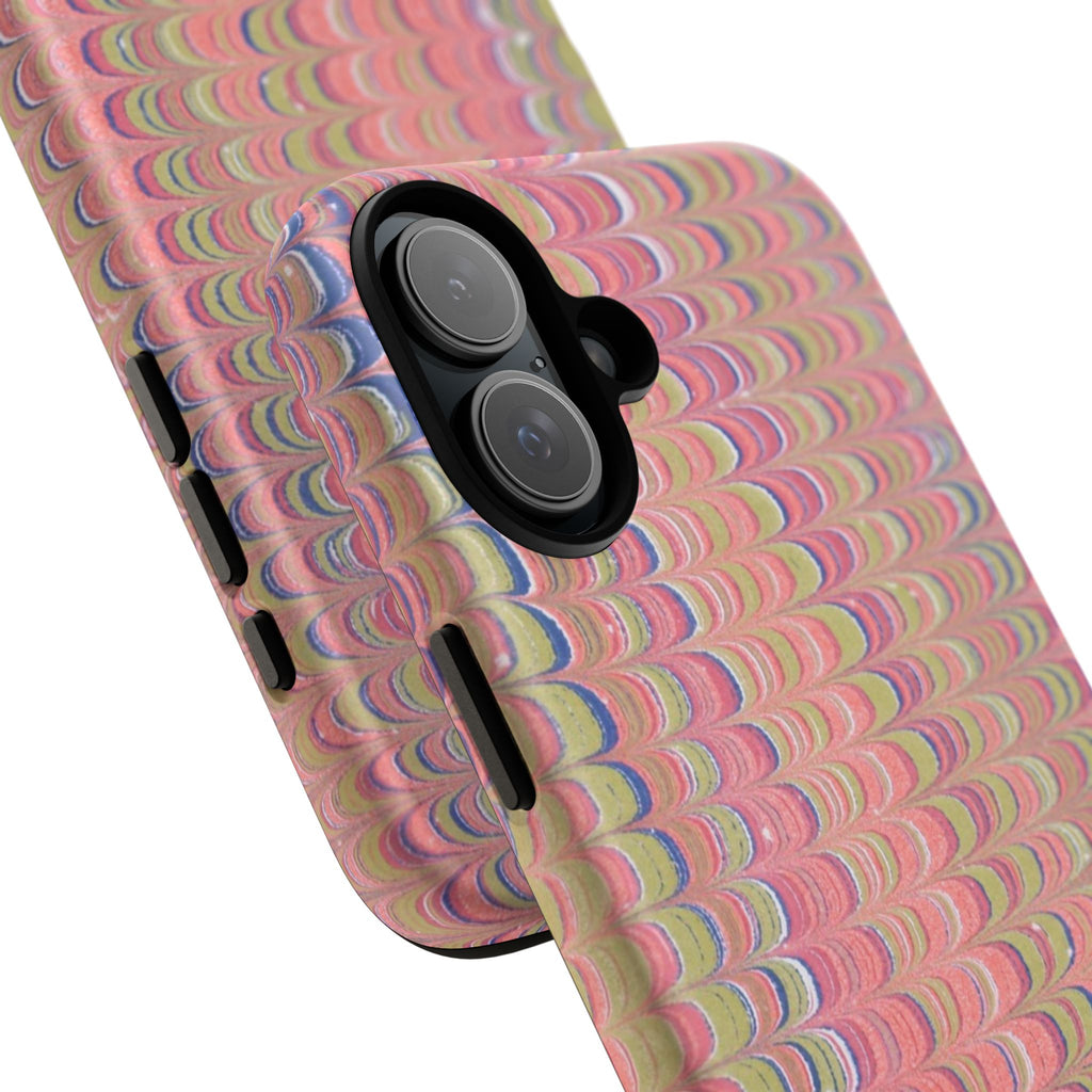 Pink Pastels Feather Marbled Vintage Design iPhone 16 + Samsung + Apple + Google - all models