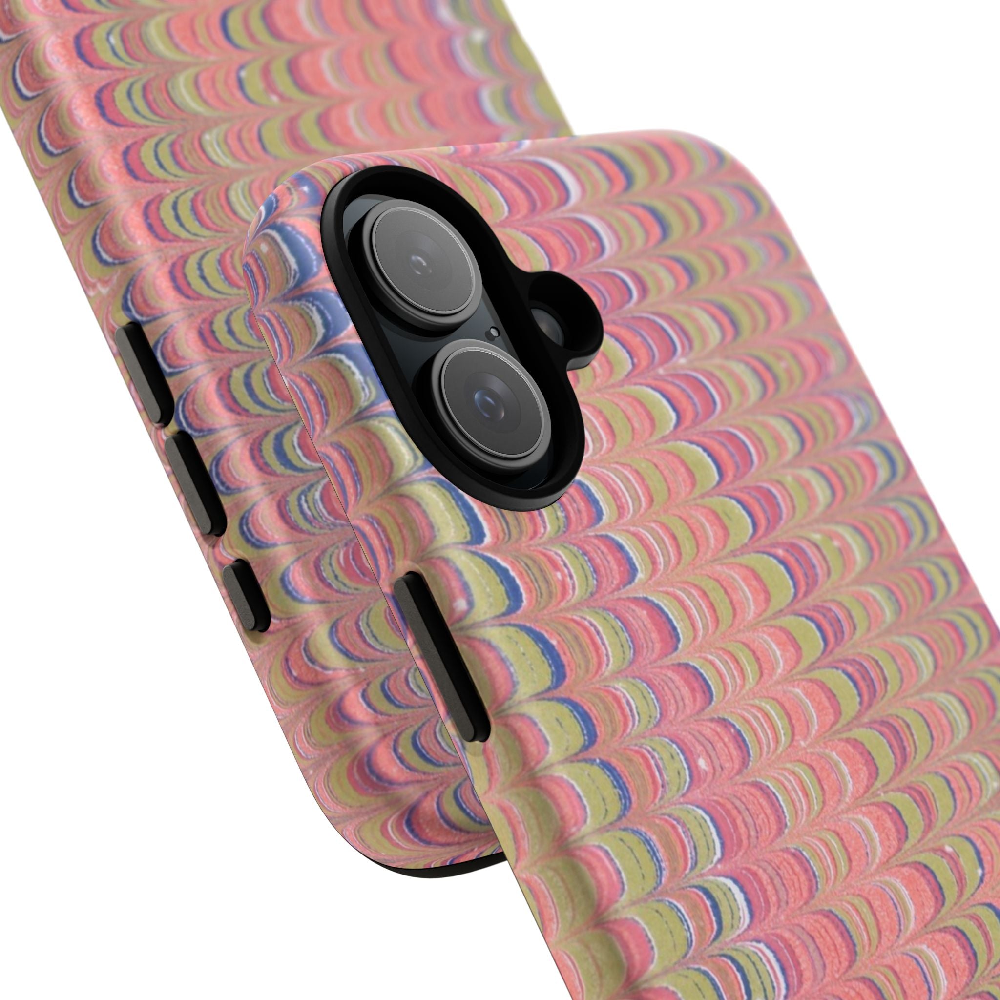 Pink Pastels Feather Marbled Vintage Design iPhone 16 + Samsung + Apple + Google - all models