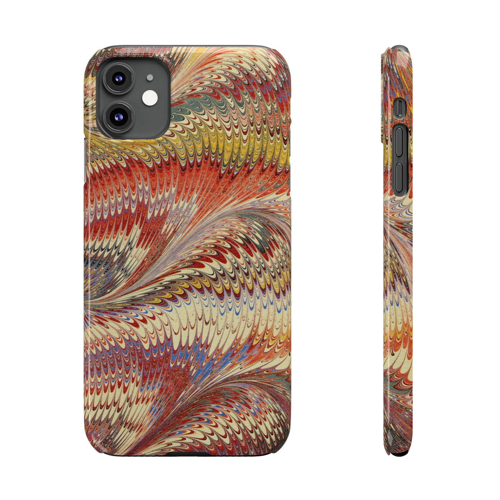 Marbled Design, Italy Feather Phone Case, Multi-Color, iPHONE16 Phone Cases and all sizes