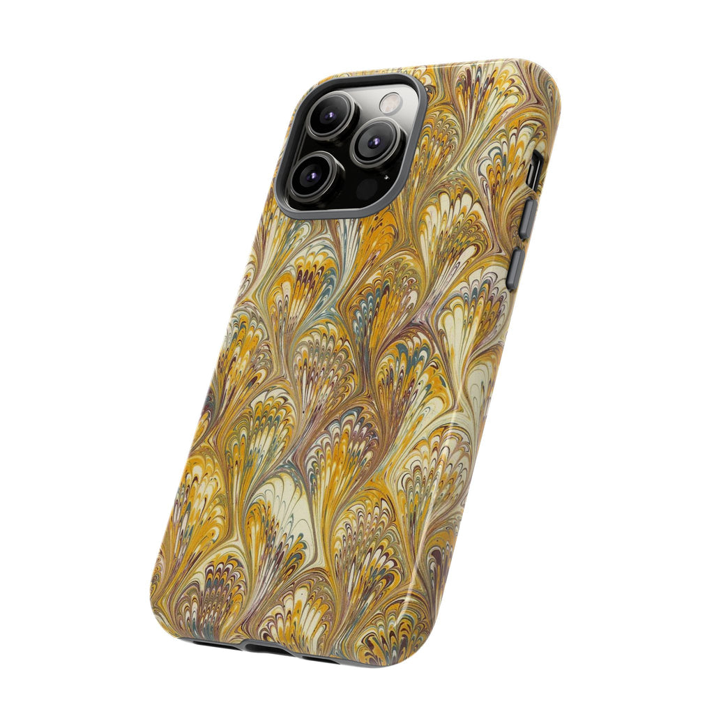 Golden Yellow Marbled Italian Phone Case - Dual Layer - Matte or Glossy