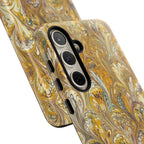 Golden Yellow Marbled Italian Phone Case - Dual Layer - Matte or Glossy