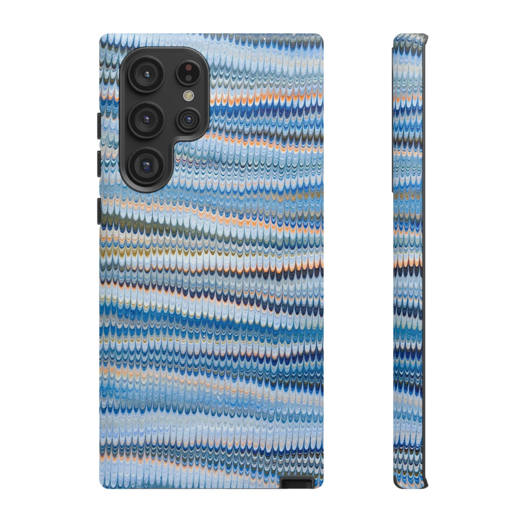 Blue Marbled Phone Cases iPhone 16 + Samsung + Apple + Google - all models, Vintage Marbled Design - Tough Cases
