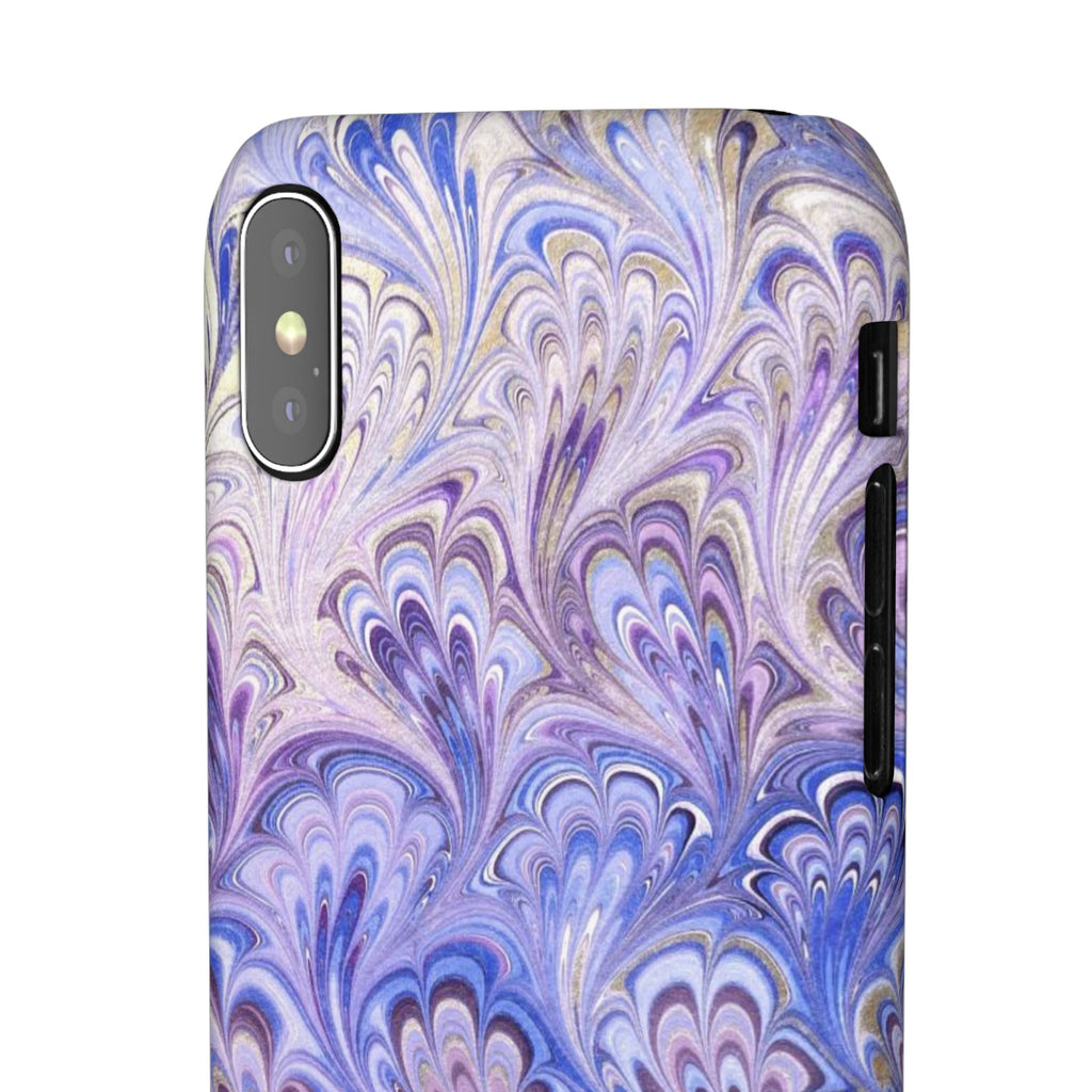 Marbled Feather Lavender + Purple Swirl - Single Layer Slim Phone Case