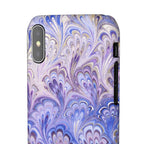 Marbled Feather Lavender + Purple Swirl - Single Layer Slim Phone Case