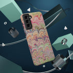Marbled Pastel Pink and Green Impact-Resistant Phone Case for Apple + Samsung
