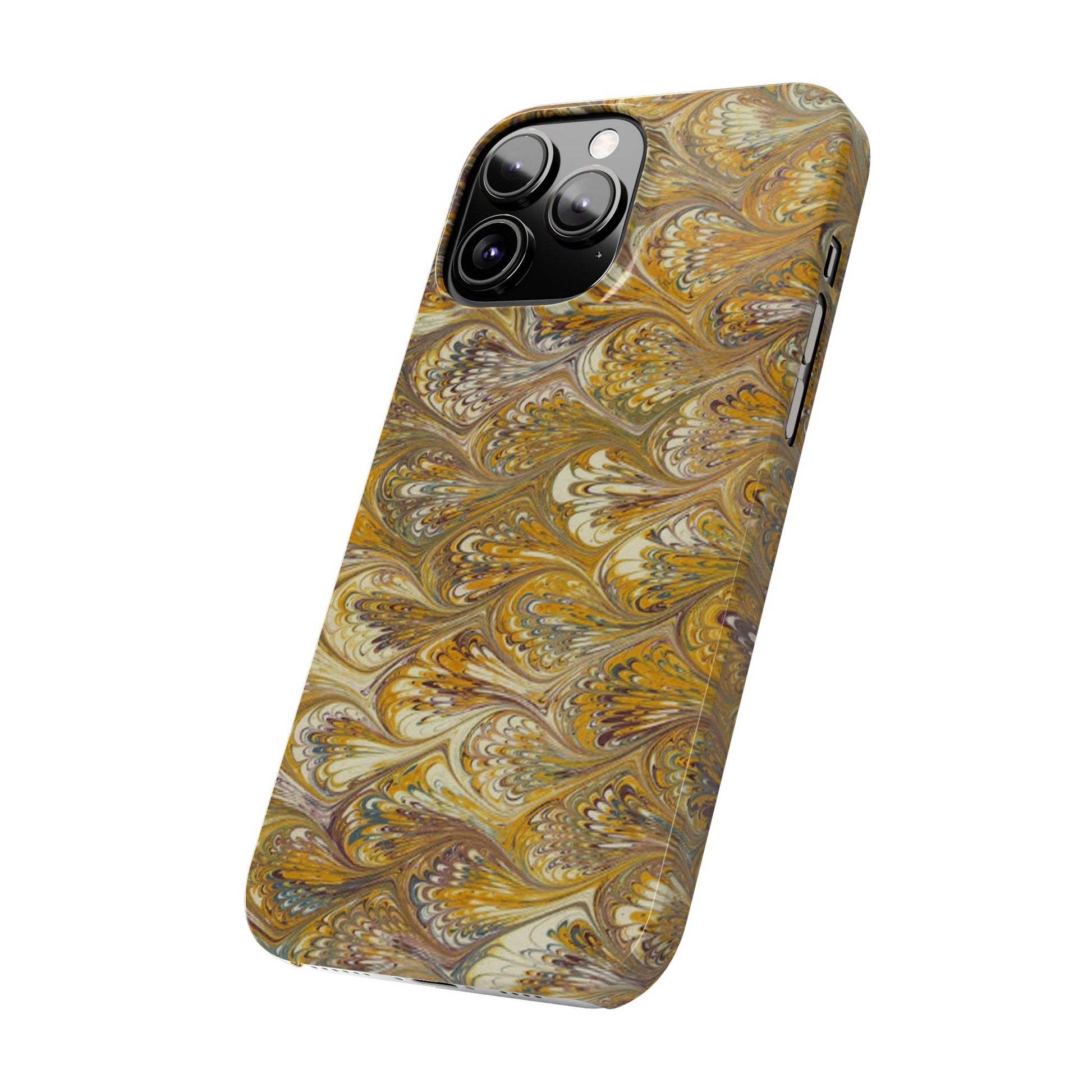 Golden Yellow Italian Marbled Designed, Slim Phone Cases, Case-Mate