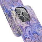 Marbled Feather Lavender + Purple Swirl - Single Layer Slim Phone Case