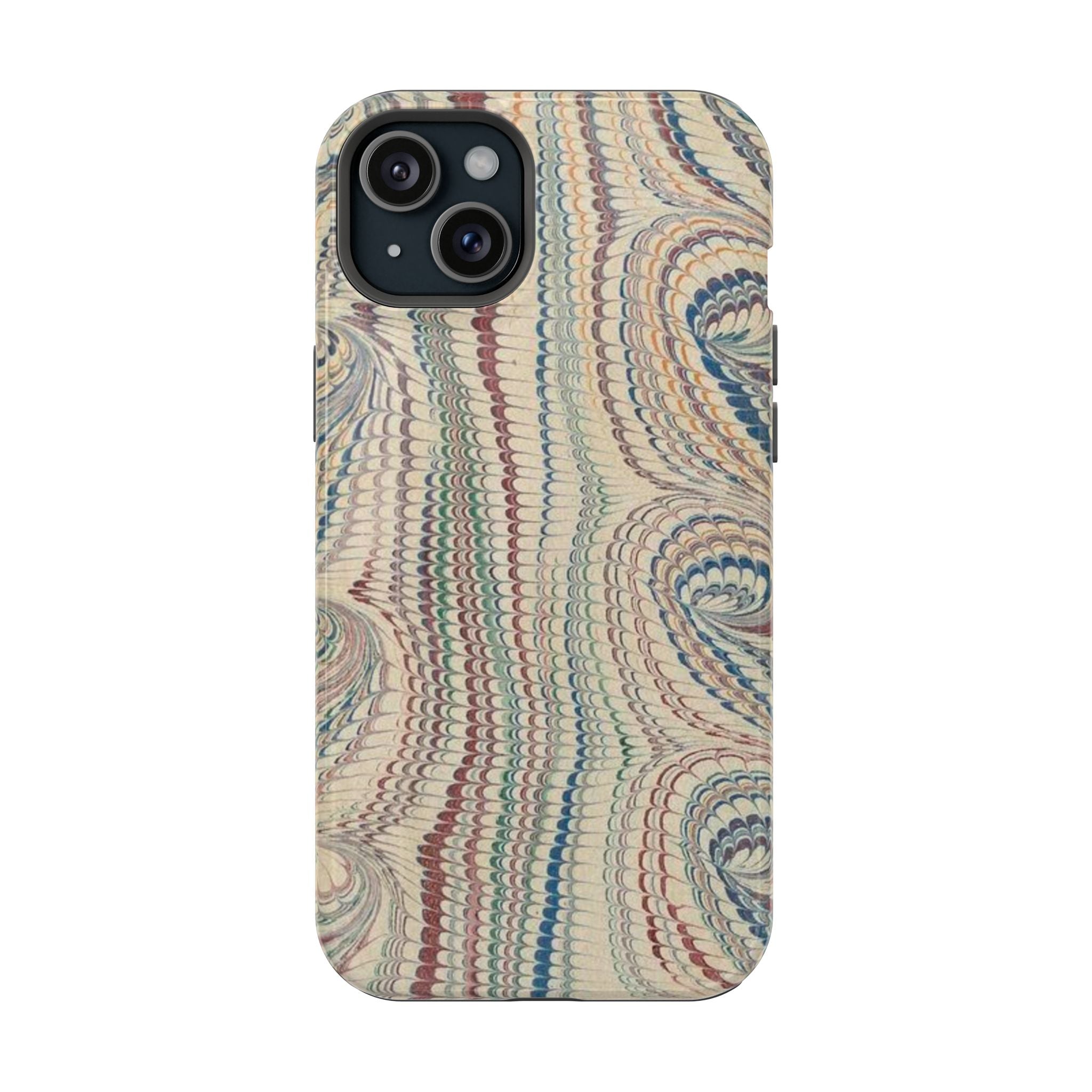 Italian Beige & Blue Marble Phone Case — Impact-Resistant Durable Case for Apple & Samsung
