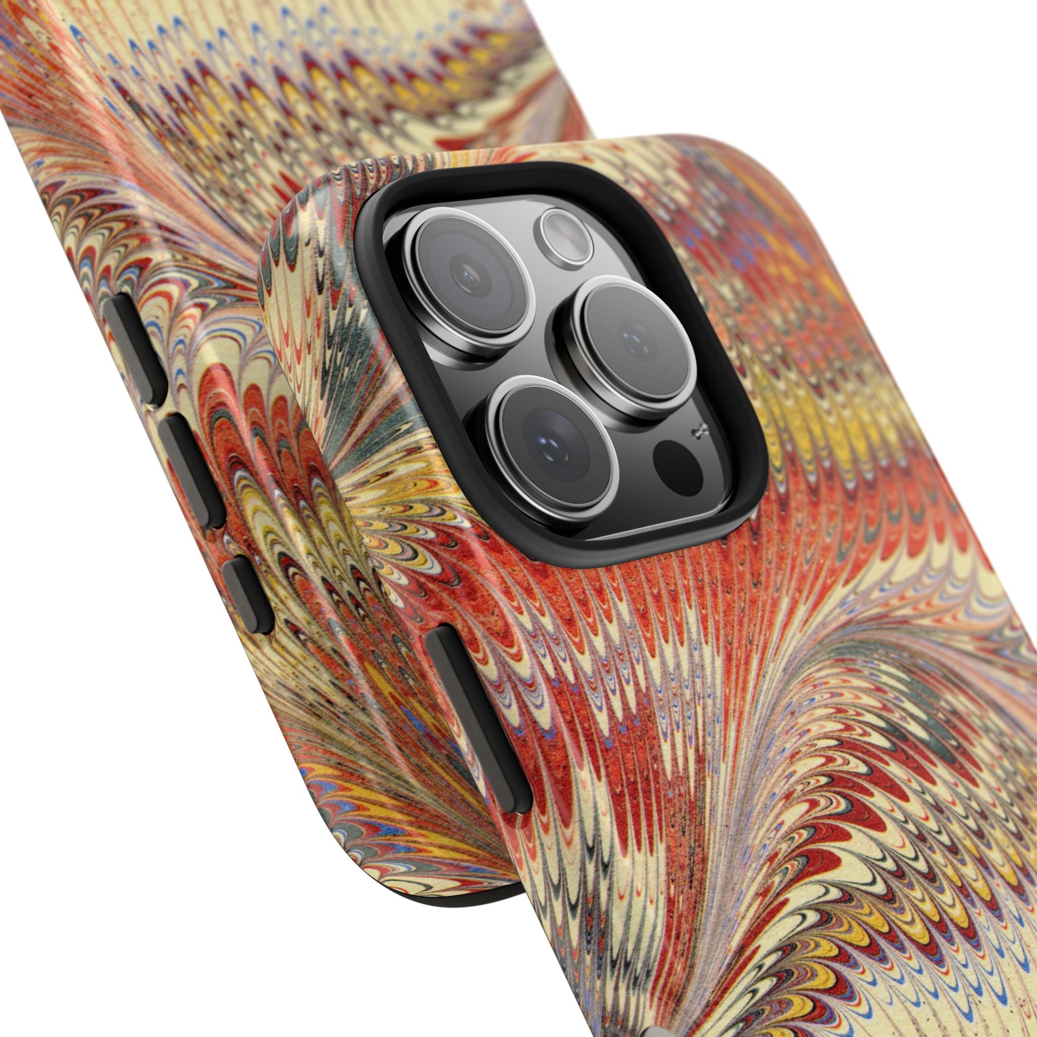 Marbled Swirl Tough Phone Case - Red Rust Orange Fall Colors, Heavy Duty Case. Alternative: Protective Phone Cover, Durable Smartphone Case,