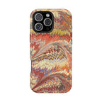 Rust + Gold Italian Marbled Design Magnetic MAG SAFE - Dual Layer Case - Glossy or Matte
